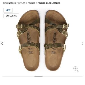 NWT Birkenstock - Olive Green Franca Sandals